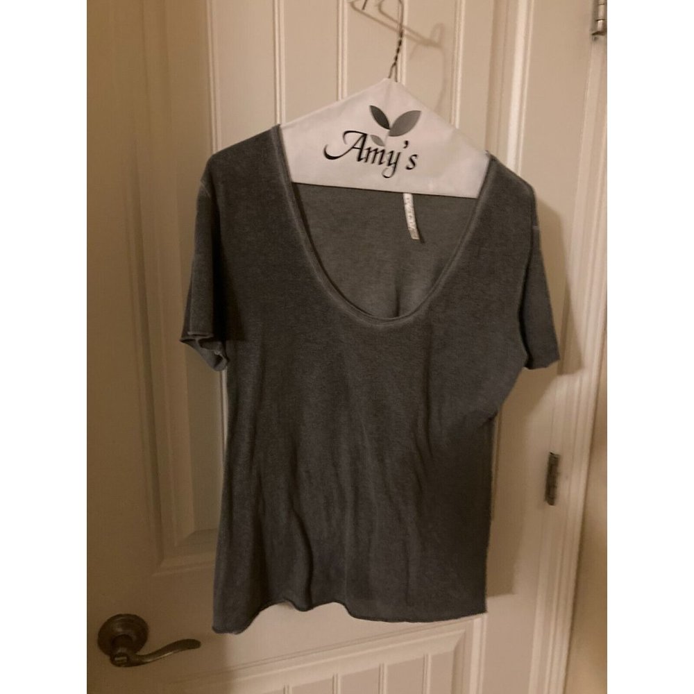 Spy C Vintage Feel Gray Top T Shirt Short Sleeve Scoop Neck Small Cotton
